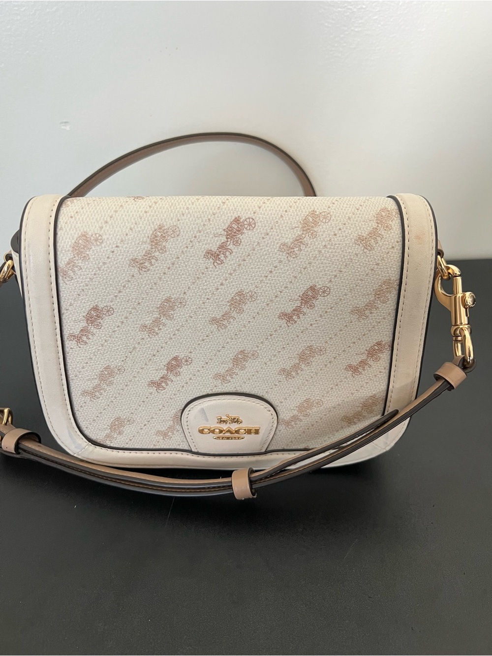 Coach Cream Signature Crossbody with Light Brown Accents or Better Offer